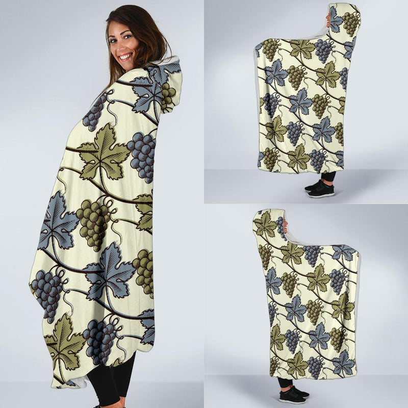 Grape Pattern Print Design GP03 Hooded Blanket-JORJUNE.COM