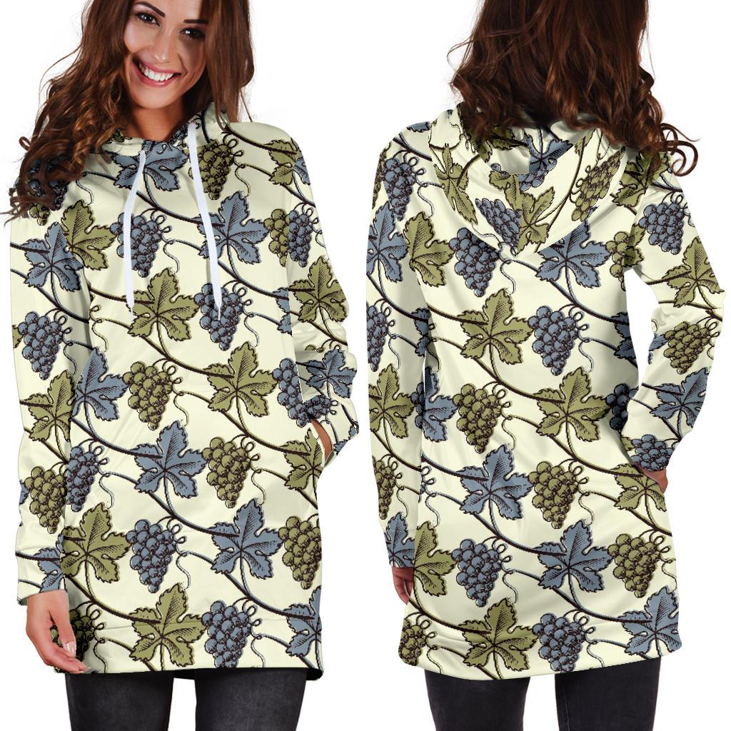 Grape Pattern Print Design GP03 Women Hoodie Dress