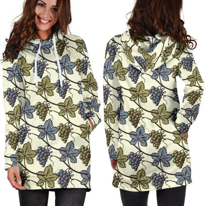Grape Pattern Print Design GP03 Women Hoodie Dress