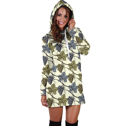 Grape Pattern Print Design GP03 Women Hoodie Dress