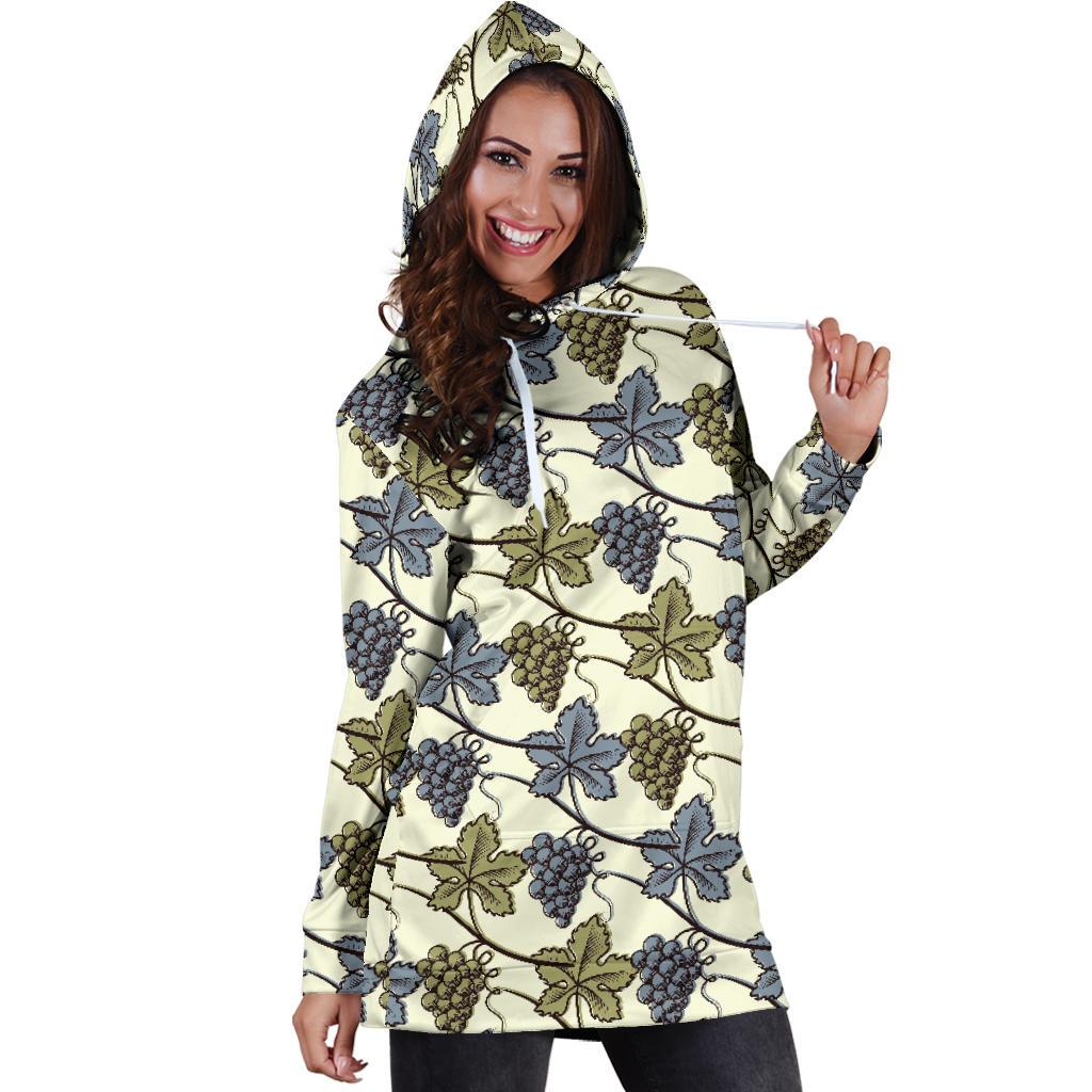 Grape Pattern Print Design GP03 Women Hoodie Dress