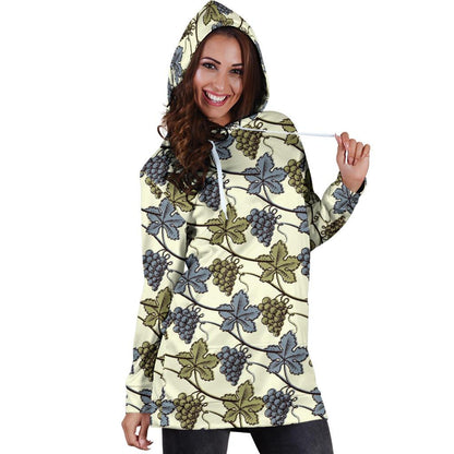 Grape Pattern Print Design GP03 Women Hoodie Dress
