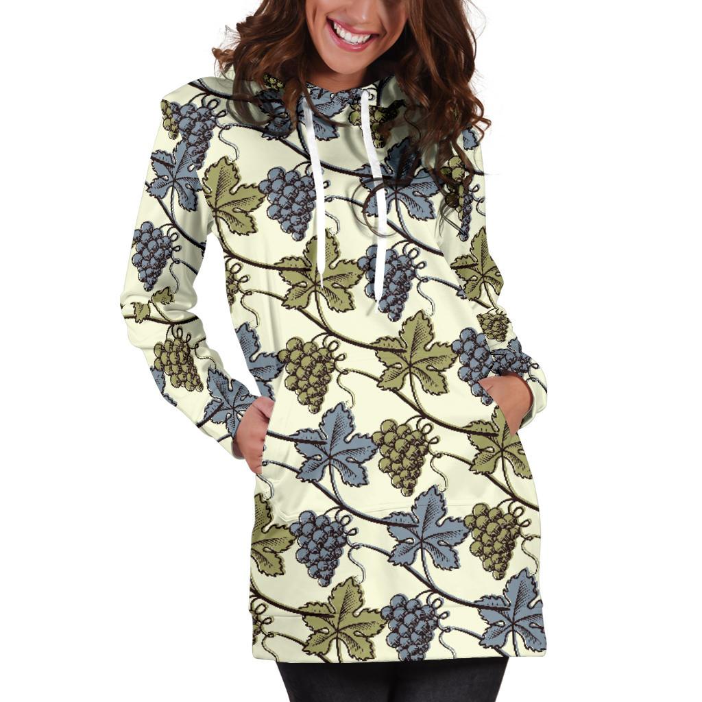 Grape Pattern Print Design GP03 Women Hoodie Dress