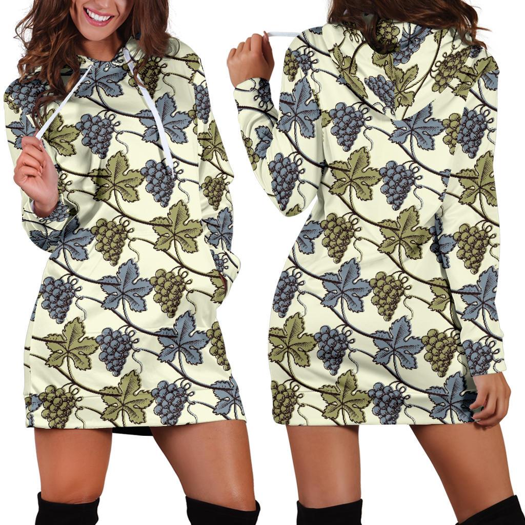 Grape Pattern Print Design GP03 Women Hoodie Dress