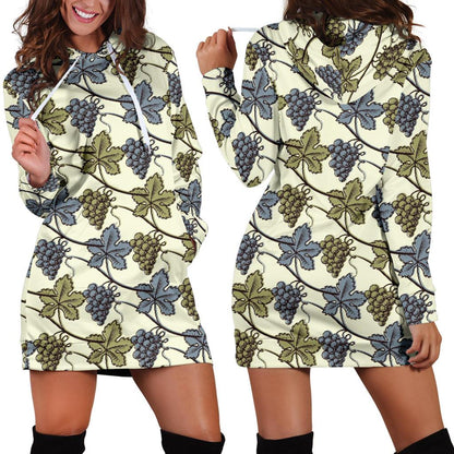 Grape Pattern Print Design GP03 Women Hoodie Dress