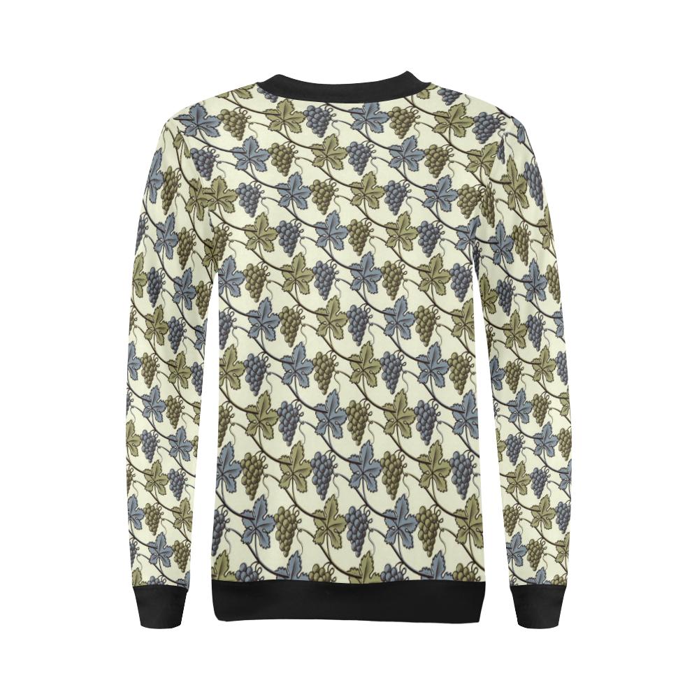 Grape Pattern Print Design GP03 Women Long Sleeve Sweatshirt-JorJune