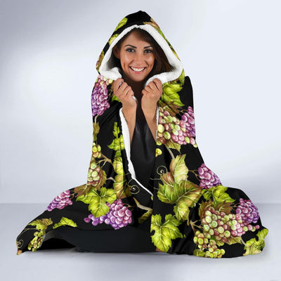 Grape Pattern Print Design GP04 Hooded Blanket-JORJUNE.COM