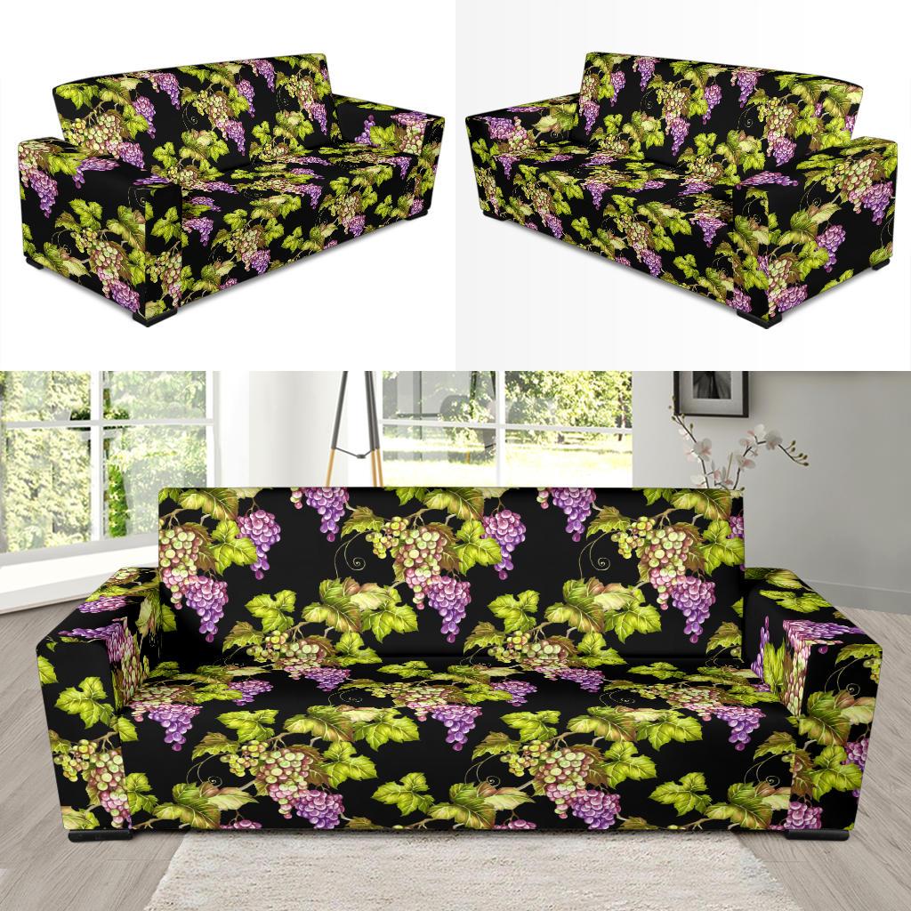 Grape Pattern Print Design GP04 Sofa Slipcover-JORJUNE.COM