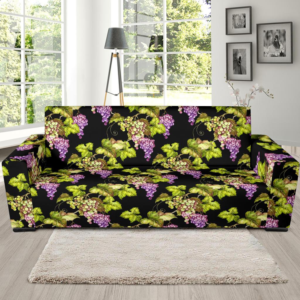 Grape Pattern Print Design GP04 Sofa Slipcover-JORJUNE.COM