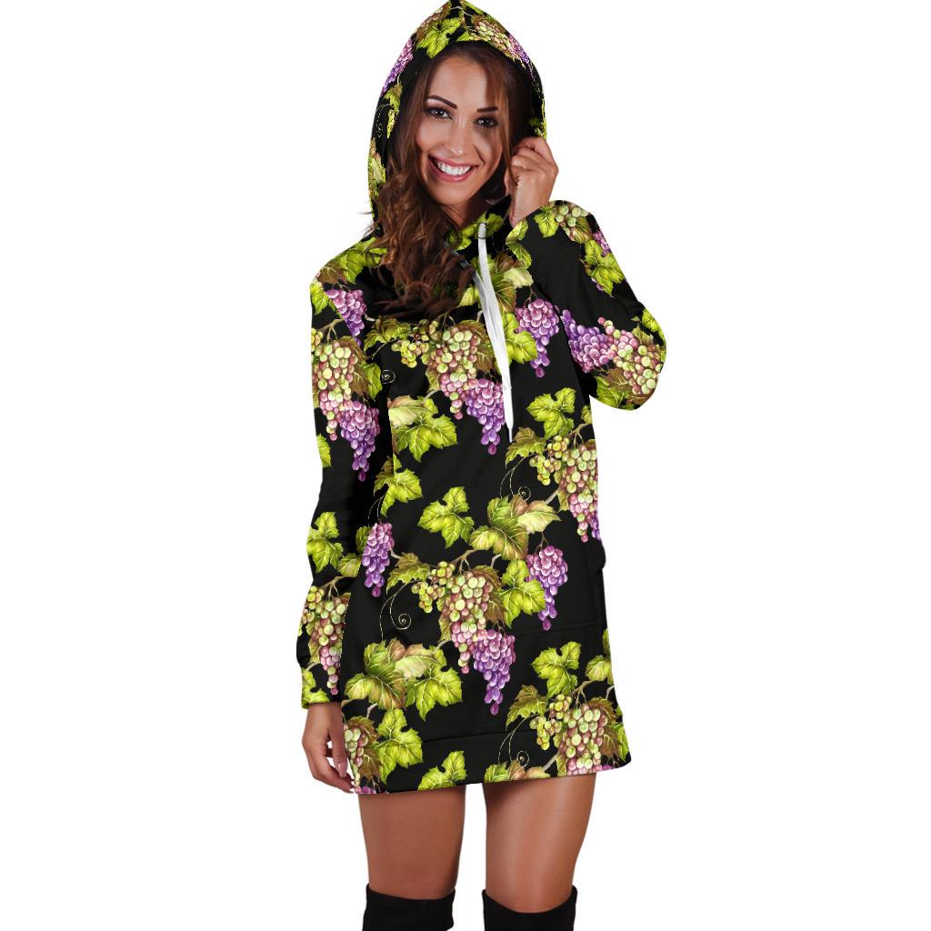 Grape Pattern Print Design GP04 Women Hoodie Dress