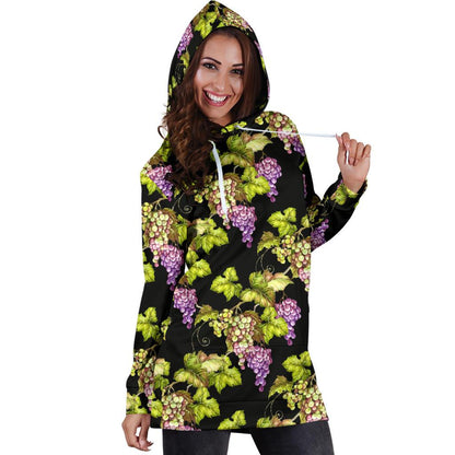 Grape Pattern Print Design GP04 Women Hoodie Dress