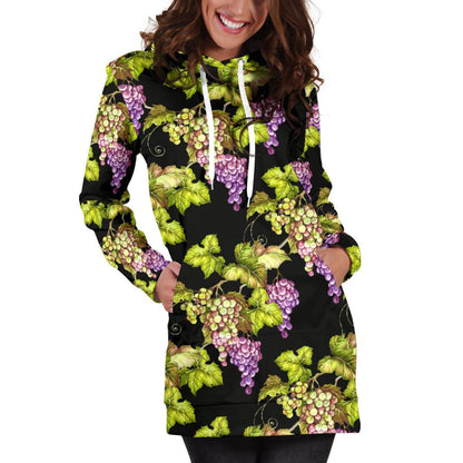 Grape Pattern Print Design GP04 Women Hoodie Dress