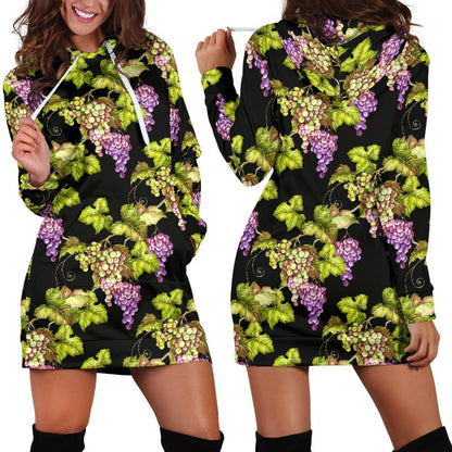 Grape Pattern Print Design GP04 Women Hoodie Dress