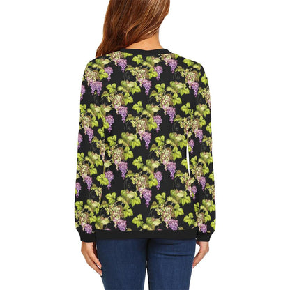Grape Pattern Print Design GP04 Women Long Sleeve Sweatshirt-JorJune