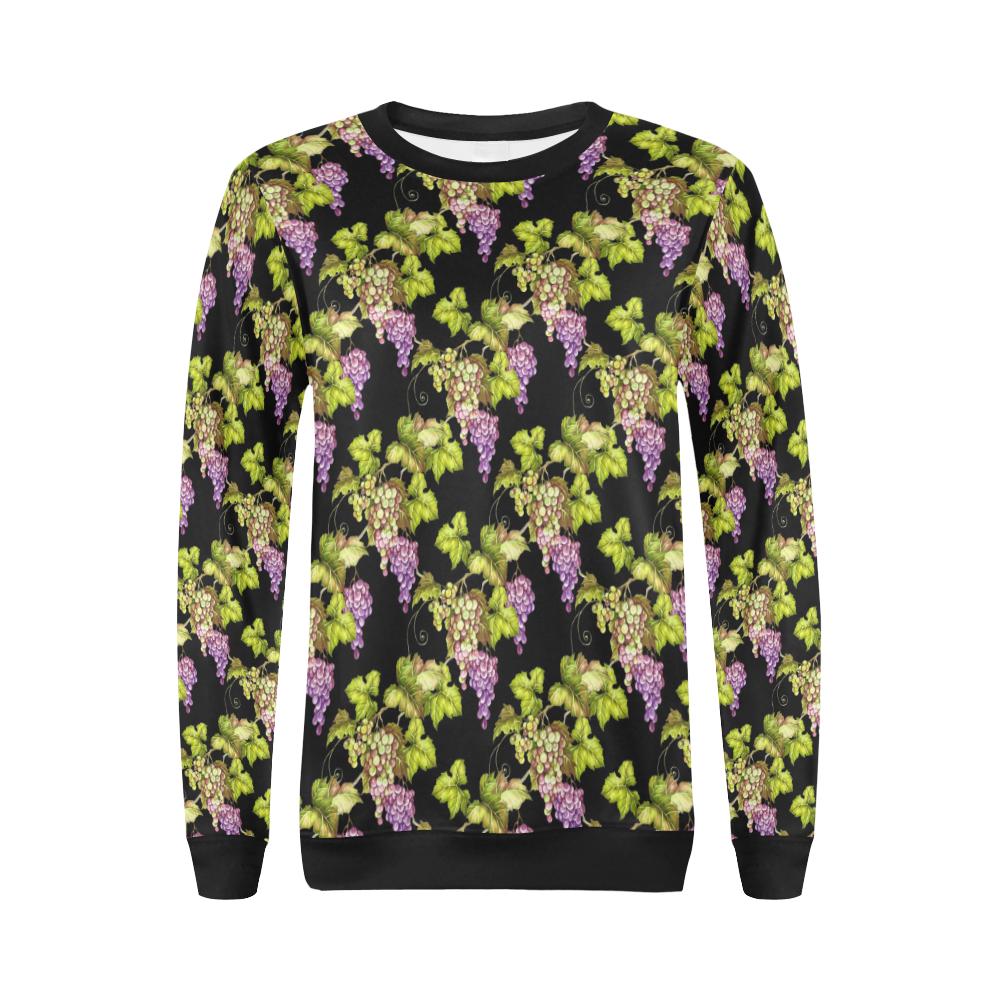 Grape Pattern Print Design GP04 Women Long Sleeve Sweatshirt-JorJune