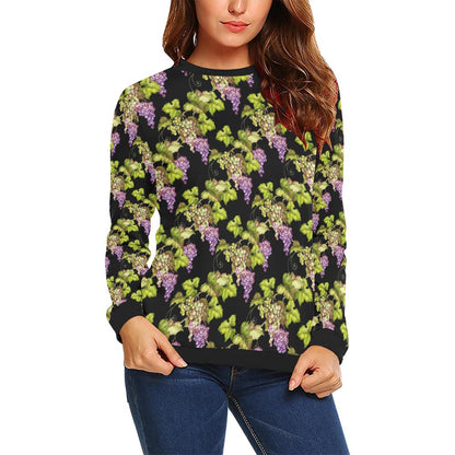 Grape Pattern Print Design GP04 Women Long Sleeve Sweatshirt-JorJune