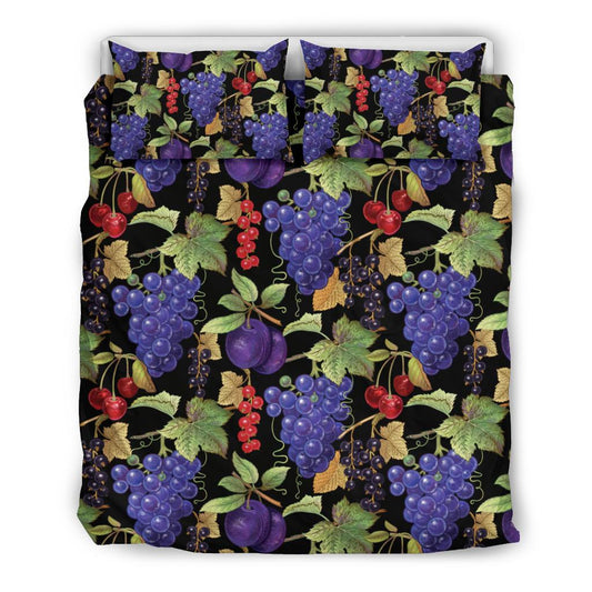 Grape Pattern Print Design GP05 Duvet Cover Bedding Set-JORJUNE.COM