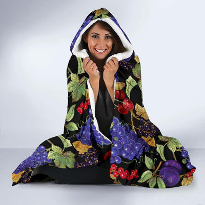 Grape Pattern Print Design GP05 Hooded Blanket-JORJUNE.COM