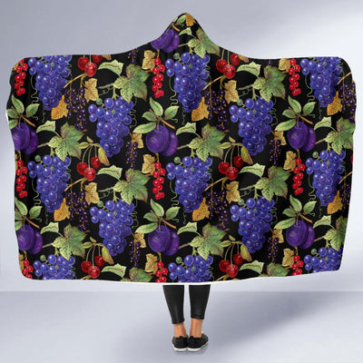 Grape Pattern Print Design GP05 Hooded Blanket-JORJUNE.COM