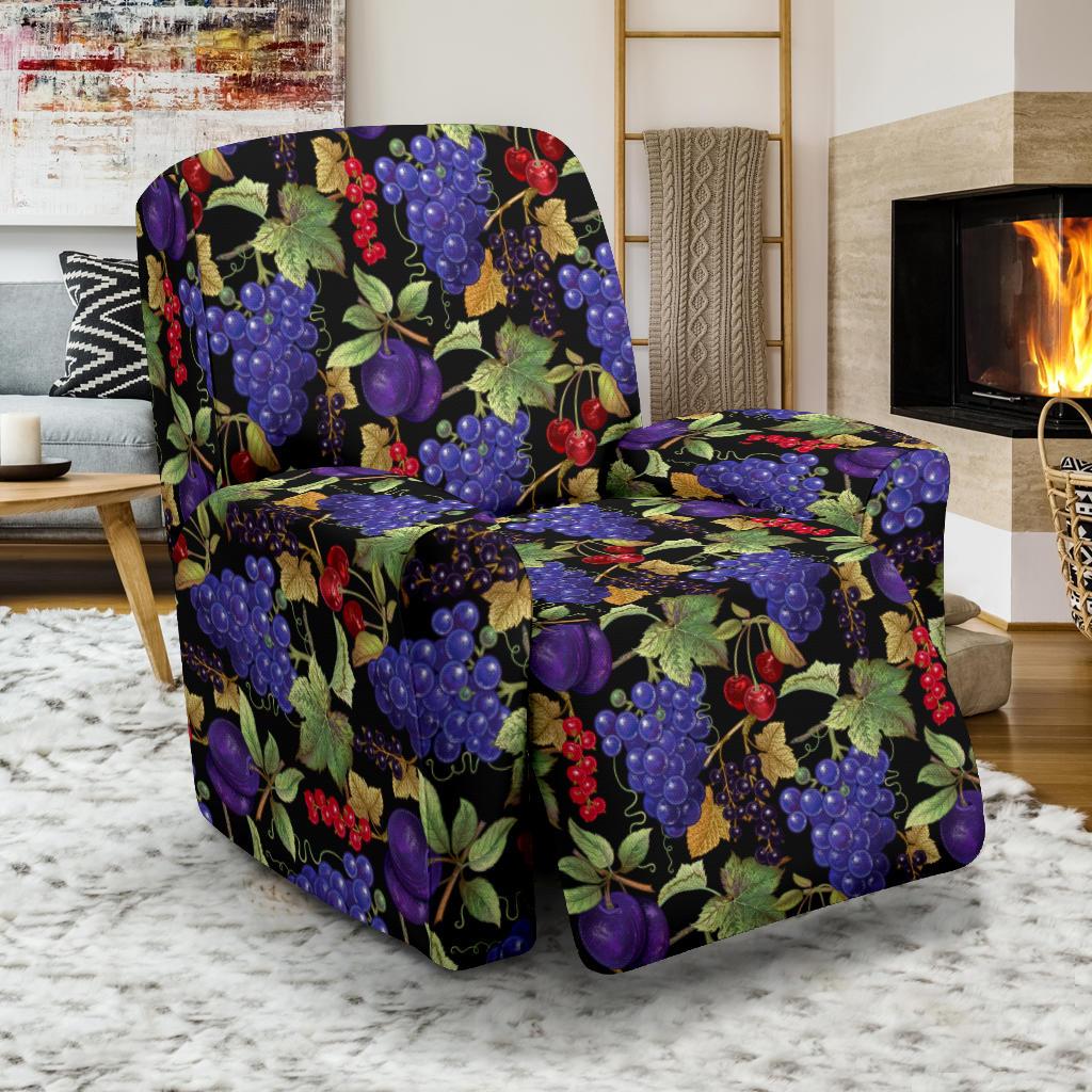 Grape Pattern Print Design GP05 Recliner Slipcover-JORJUNE.COM