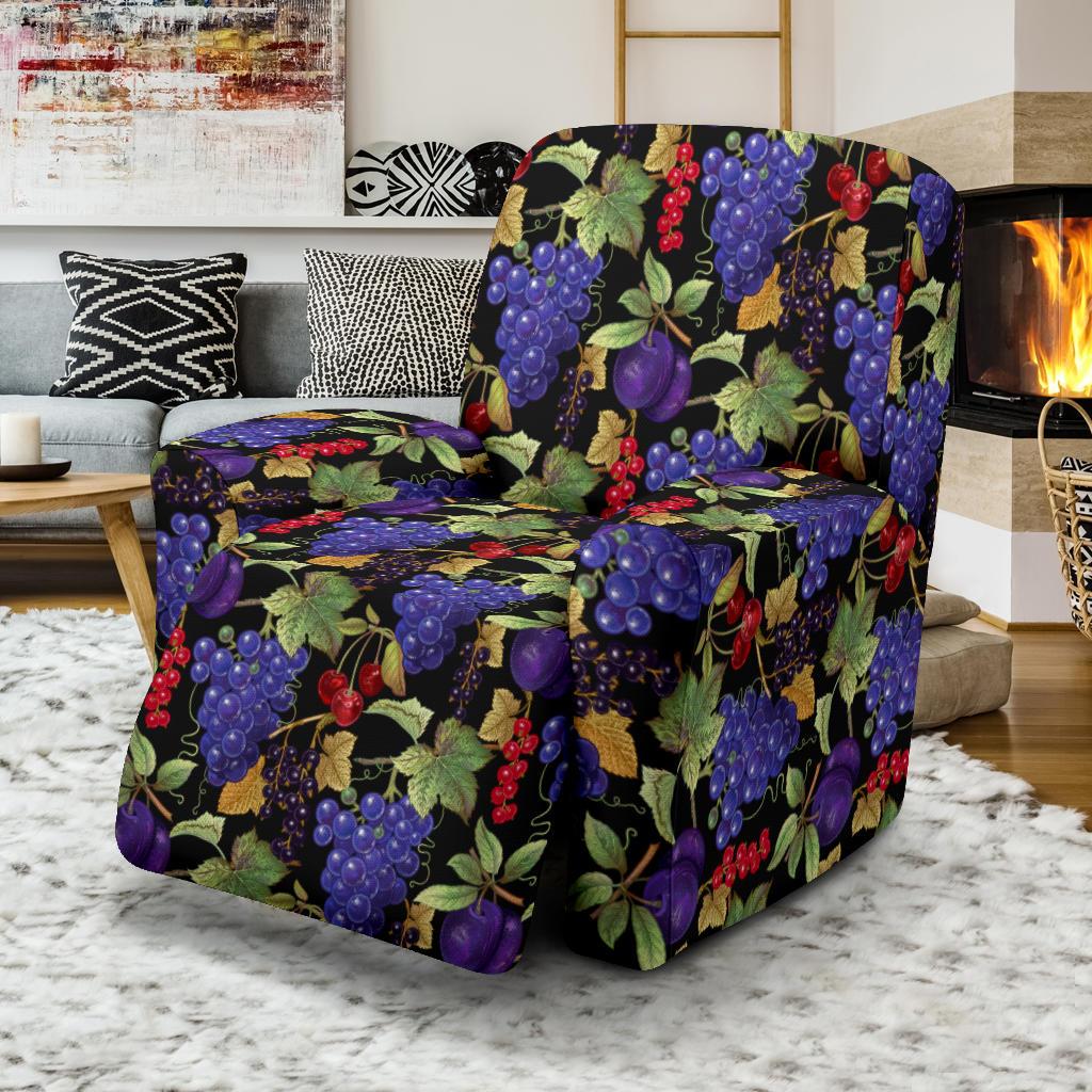 Grape Pattern Print Design GP05 Recliner Slipcover-JORJUNE.COM