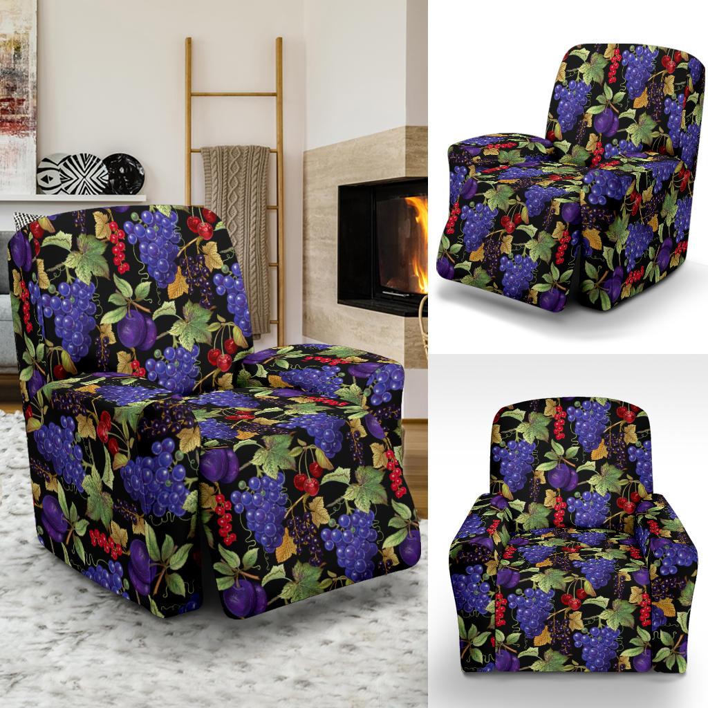 Grape Pattern Print Design GP05 Recliner Slipcover-JORJUNE.COM