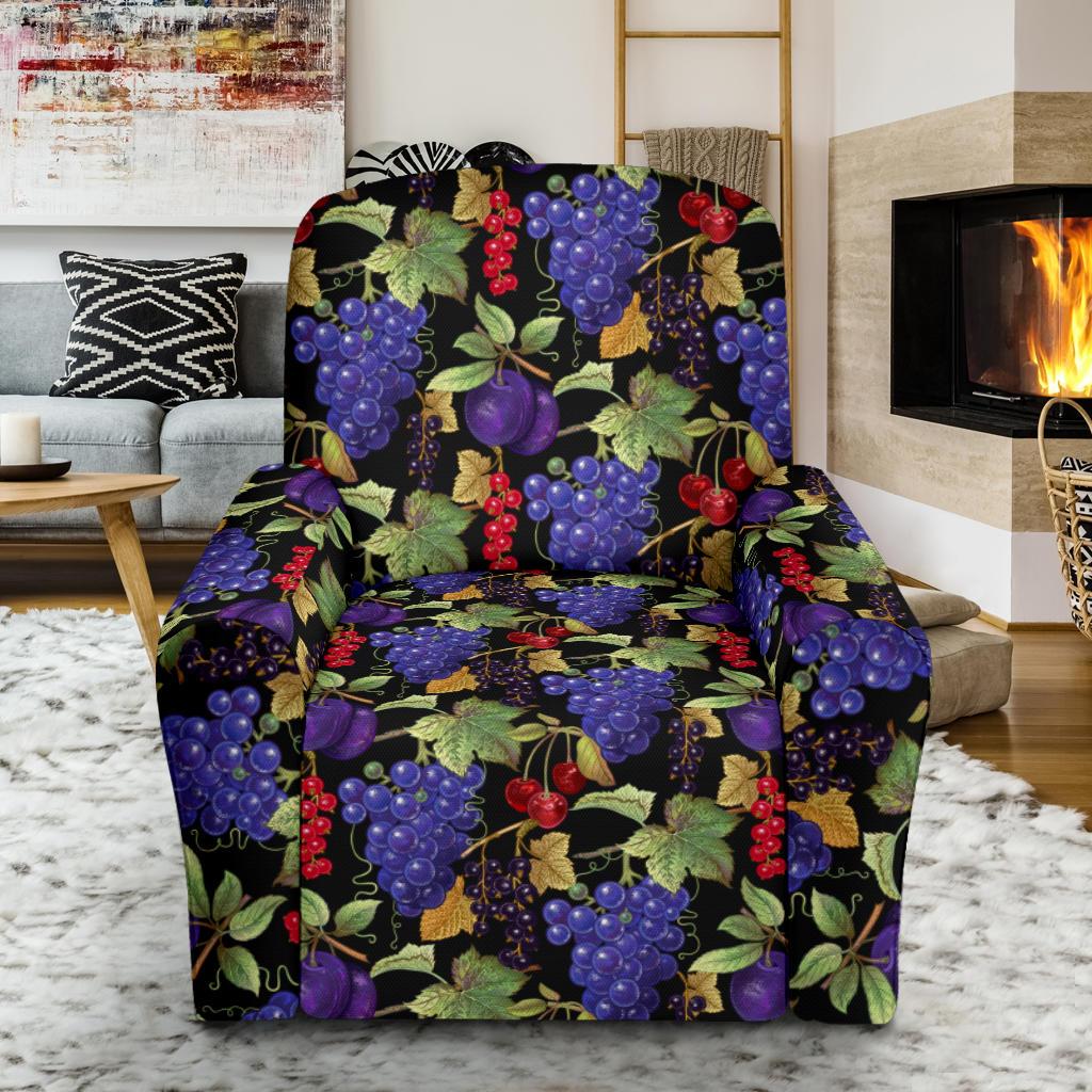 Grape Pattern Print Design GP05 Recliner Slipcover-JORJUNE.COM