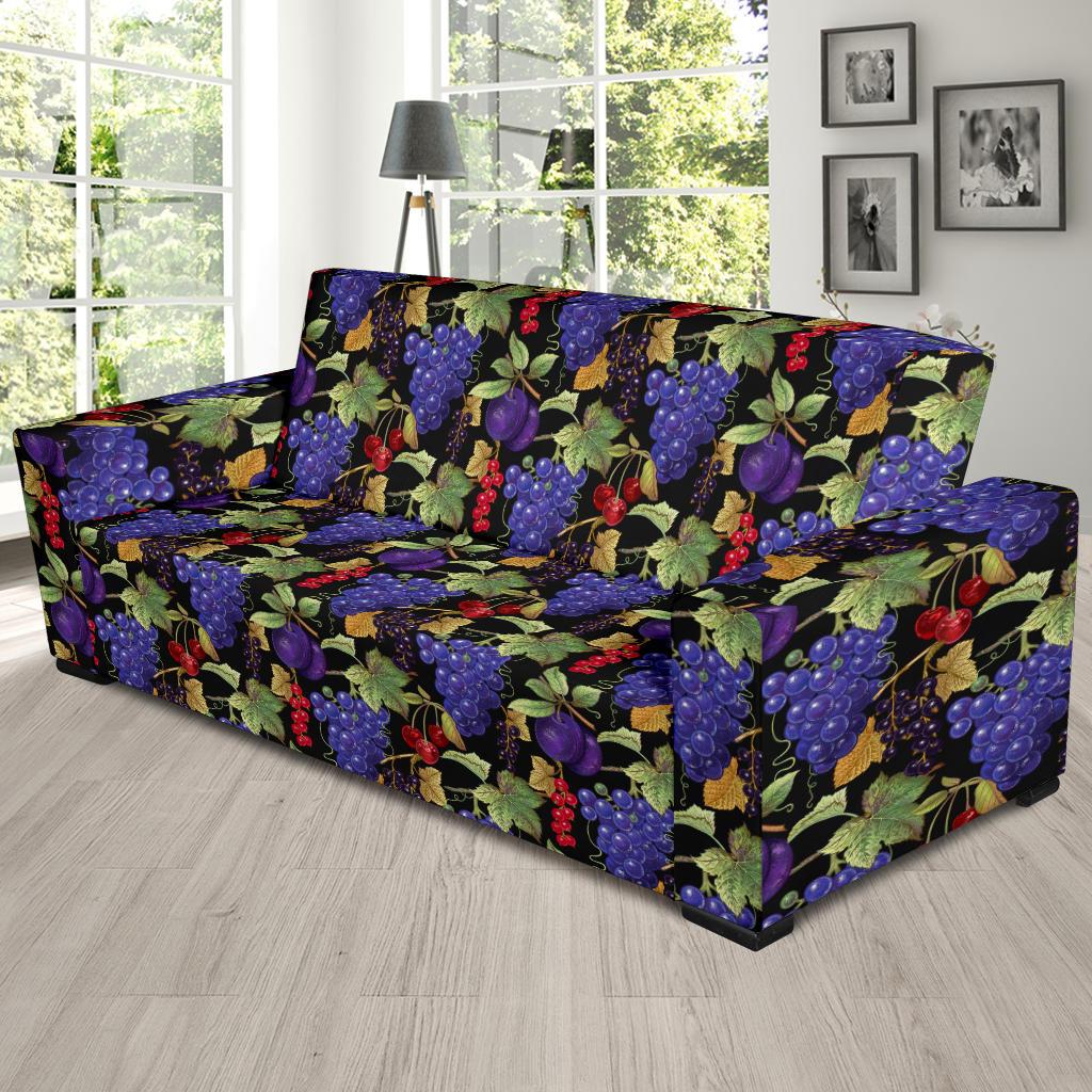 Grape Pattern Print Design GP05 Sofa Slipcover-JORJUNE.COM