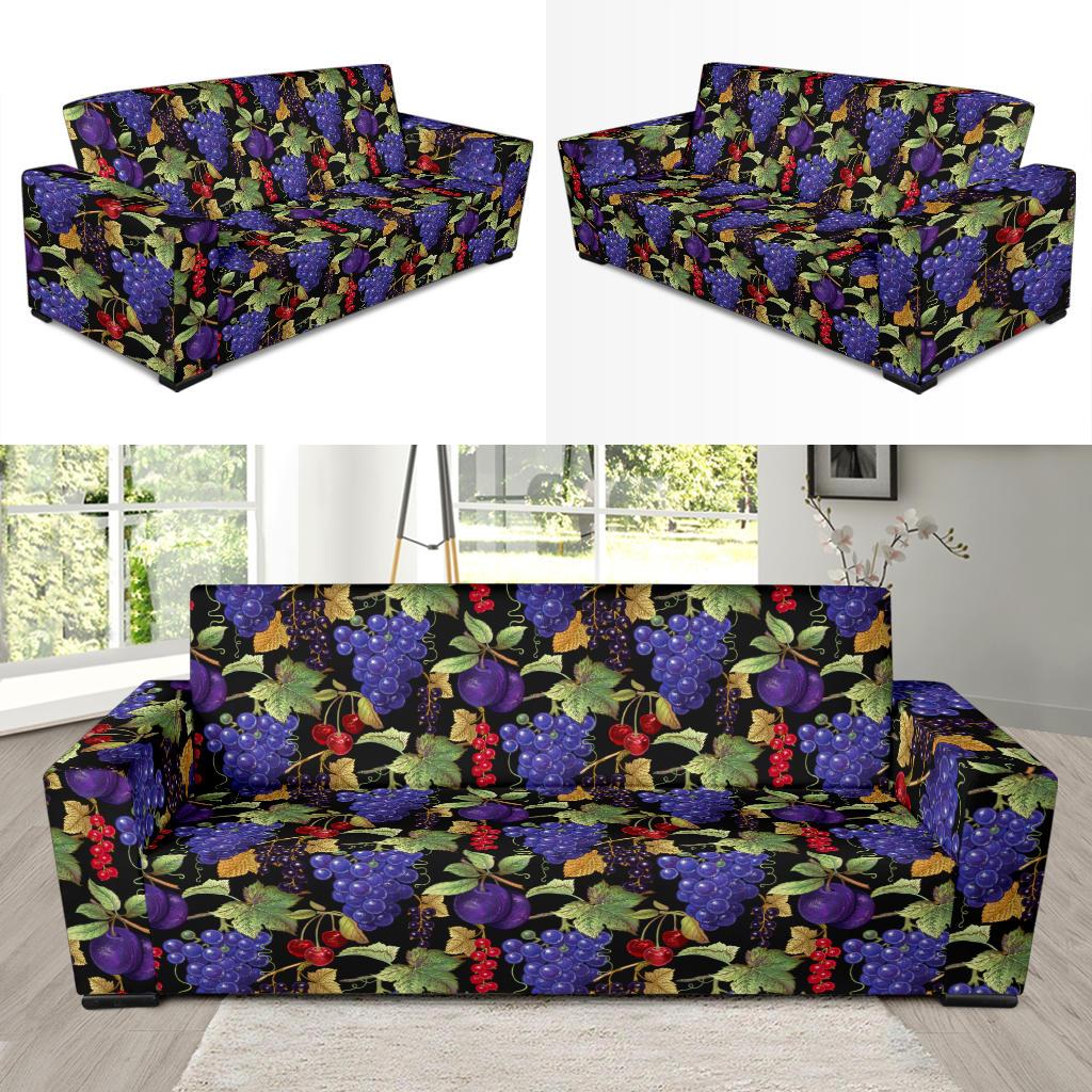 Grape Pattern Print Design GP05 Sofa Slipcover-JORJUNE.COM