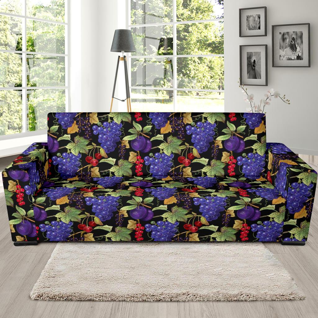 Grape Pattern Print Design GP05 Sofa Slipcover-JORJUNE.COM