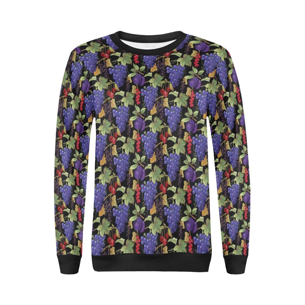 Grape Pattern Print Design GP05 Women Long Sleeve Sweatshirt-JorJune
