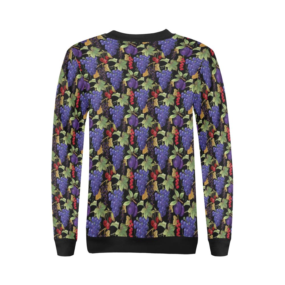 Grape Pattern Print Design GP05 Women Long Sleeve Sweatshirt-JorJune
