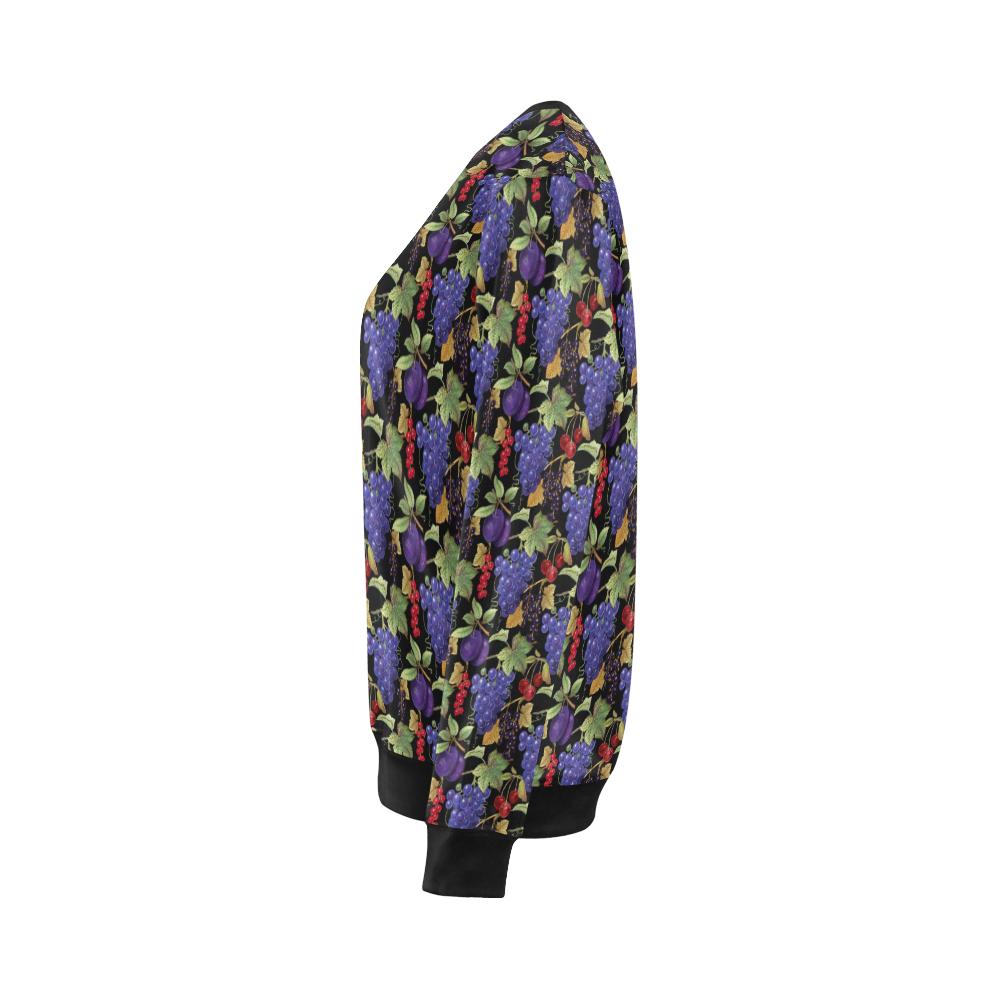 Grape Pattern Print Design GP05 Women Long Sleeve Sweatshirt-JorJune