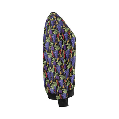 Grape Pattern Print Design GP05 Women Long Sleeve Sweatshirt-JorJune