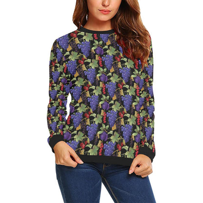 Grape Pattern Print Design GP05 Women Long Sleeve Sweatshirt-JorJune