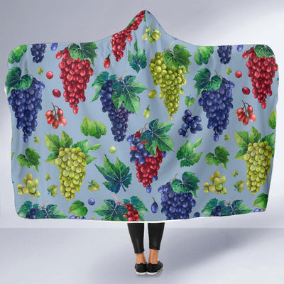 Grape Pattern Print Design GP06 Hooded Blanket-JORJUNE.COM