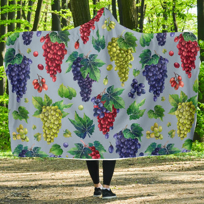 Grape Pattern Print Design GP06 Hooded Blanket-JORJUNE.COM