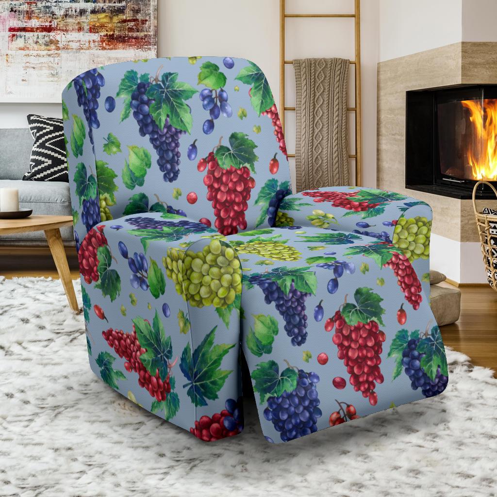 Grape Pattern Print Design GP06 Recliner Slipcover-JORJUNE.COM