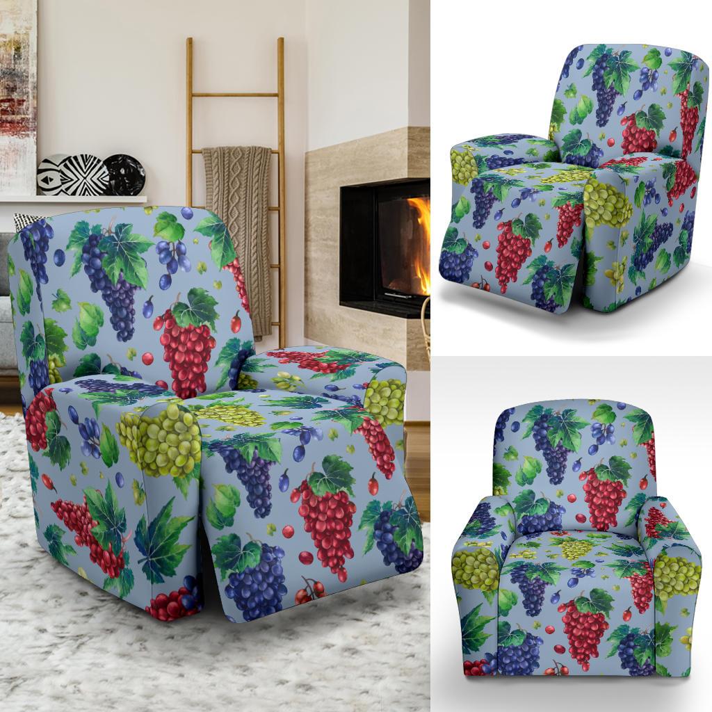 Grape Pattern Print Design GP06 Recliner Slipcover-JORJUNE.COM