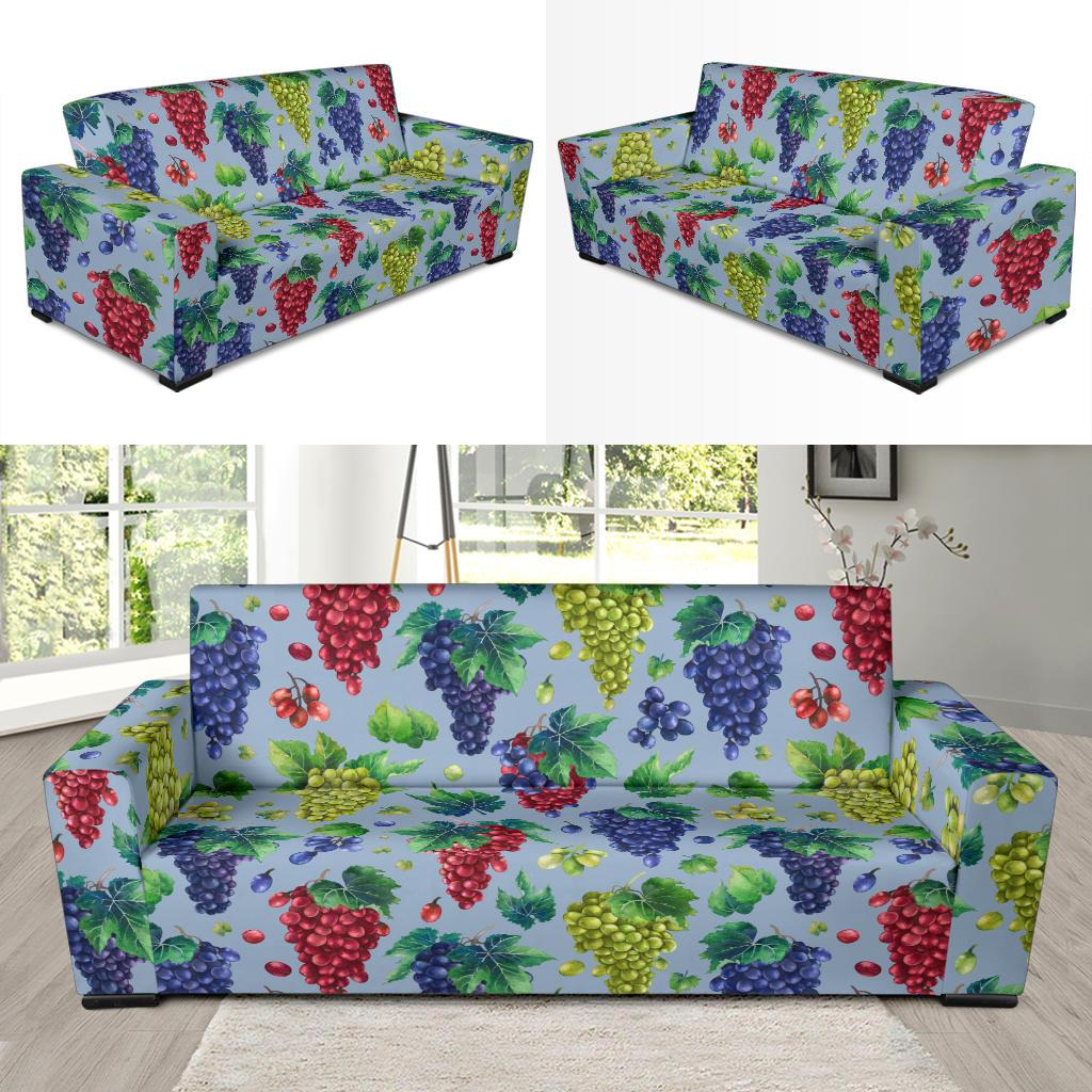 Grape Pattern Print Design GP06 Sofa Slipcover-JORJUNE.COM