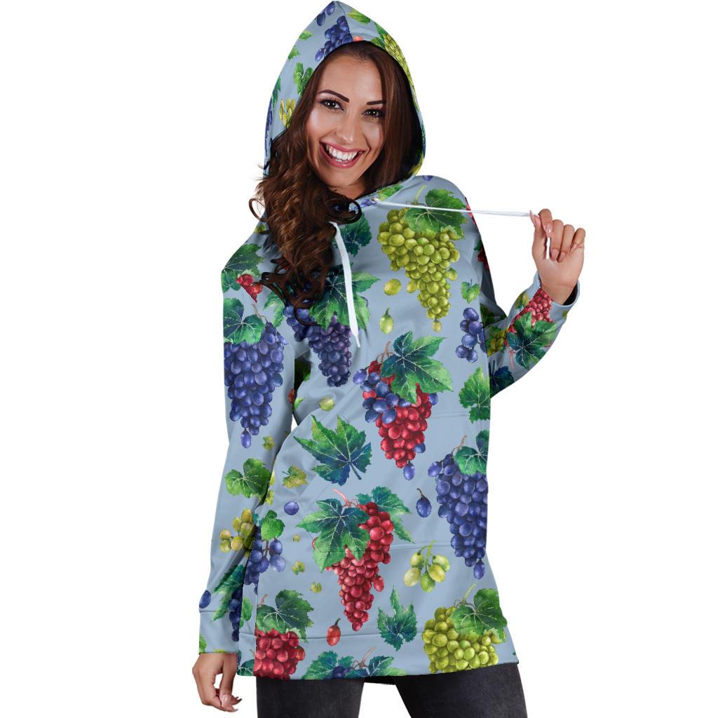 Grape Pattern Print Design GP06 Women Hoodie Dress