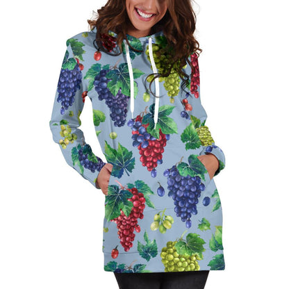 Grape Pattern Print Design GP06 Women Hoodie Dress