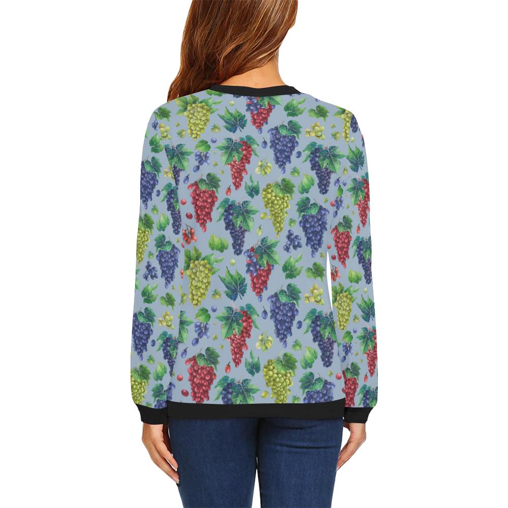 Grape Pattern Print Design GP06 Women Long Sleeve Sweatshirt-JorJune