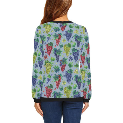 Grape Pattern Print Design GP06 Women Long Sleeve Sweatshirt-JorJune