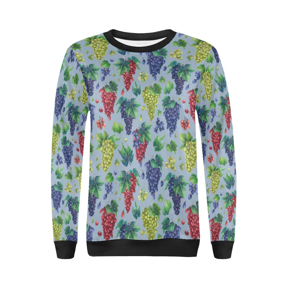 Grape Pattern Print Design GP06 Women Long Sleeve Sweatshirt-JorJune