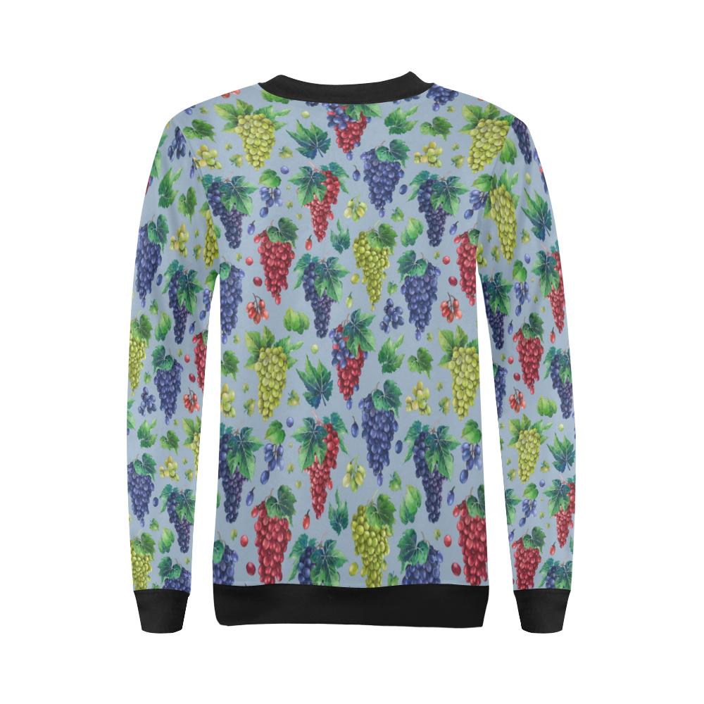 Grape Pattern Print Design GP06 Women Long Sleeve Sweatshirt-JorJune