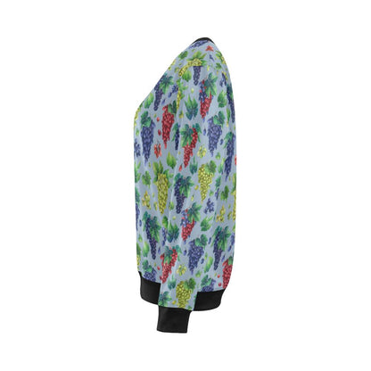 Grape Pattern Print Design GP06 Women Long Sleeve Sweatshirt-JorJune