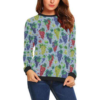 Grape Pattern Print Design GP06 Women Long Sleeve Sweatshirt-JorJune