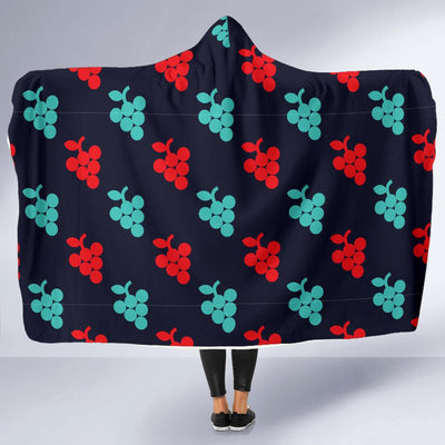 Grape Pattern Print Design GP07 Hooded Blanket-JORJUNE.COM