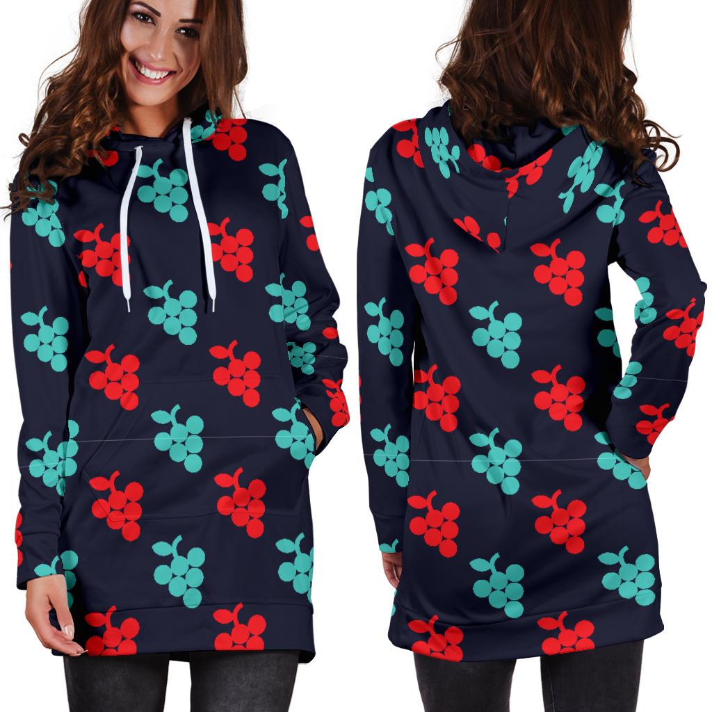 Grape Pattern Print Design GP07 Women Hoodie Dress